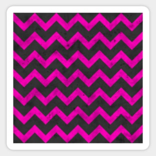 Hot pink black retro chevron pattern lines Sticker